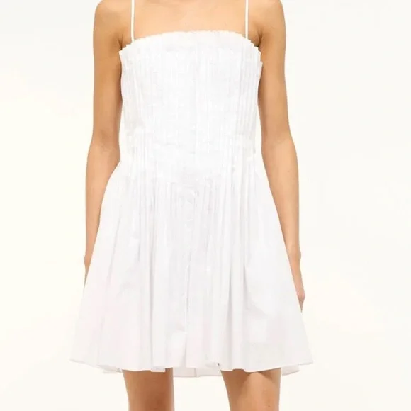 NEW STAUD mini bella dress in white - Picture 2 of 13